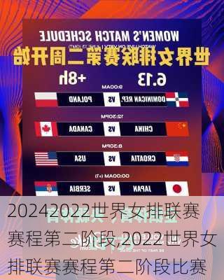 2022世界女排联赛赛程第二阶段,2022世界女排联赛赛程第二阶段比赛