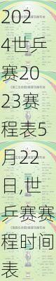 世乒赛2023赛程表5月22日,世乒赛赛程时间表