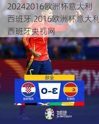 2016欧洲杯意大利西班牙,2016欧洲杯意大利西班牙央视网