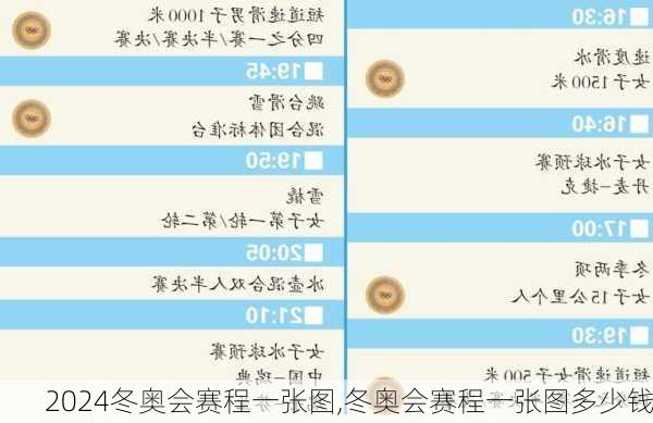 冬奥会赛程一张图,冬奥会赛程一张图多少钱