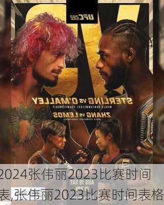 张伟丽2023比赛时间表,张伟丽2023比赛时间表格