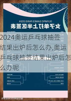 奥运乒乓球抽签结果出炉后怎么办,奥运乒乓球抽签结果出炉后怎么办呢