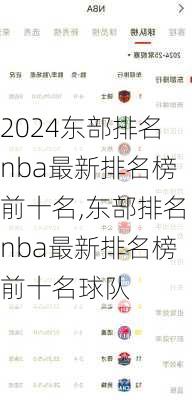 东部排名nba最新排名榜前十名,东部排名nba最新排名榜前十名球队