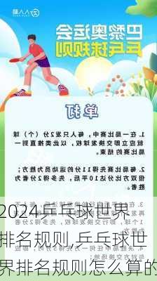 乒乓球世界排名规则,乒乓球世界排名规则怎么算的