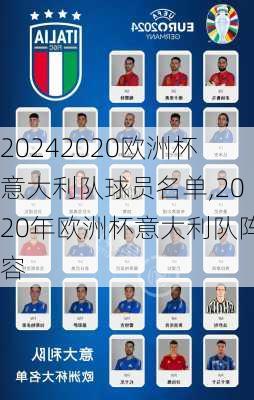 2020欧洲杯意大利队球员名单,2020年欧洲杯意大利队阵容