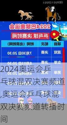 奥运会乒乓球混双决赛频道,奥运会乒乓球混双决赛频道转播时间