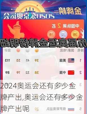 奥运会还有多少金牌产出,奥运会还有多少金牌产出呢