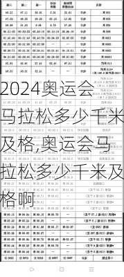 奥运会马拉松多少千米及格,奥运会马拉松多少千米及格啊