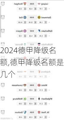 德甲降级名额,德甲降级名额是几个