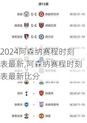 阿森纳赛程时刻表最新,阿森纳赛程时刻表最新比分