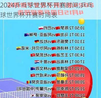 乒乓球世界杯开赛时间,乒乓球世界杯开赛时间表