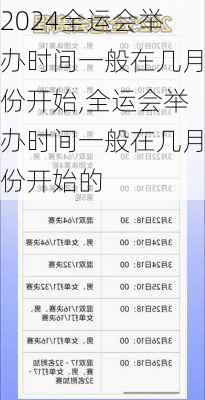 全运会举办时间一般在几月份开始,全运会举办时间一般在几月份开始的