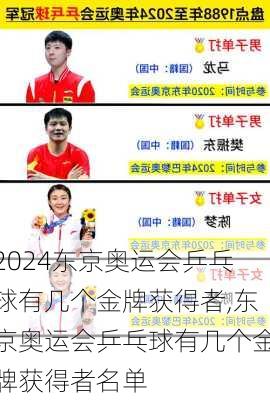 东京奥运会乒乓球有几个金牌获得者,东京奥运会乒乓球有几个金牌获得者名单