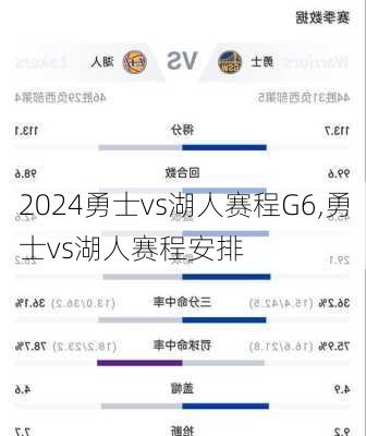 勇士vs湖人赛程G6,勇士vs湖人赛程安排