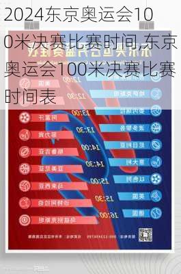 东京奥运会100米决赛比赛时间,东京奥运会100米决赛比赛时间表