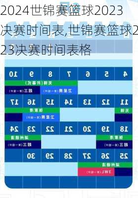 世锦赛篮球2023决赛时间表,世锦赛篮球2023决赛时间表格