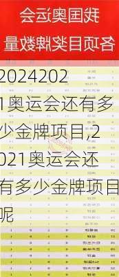 2021奥运会还有多少金牌项目,2021奥运会还有多少金牌项目呢