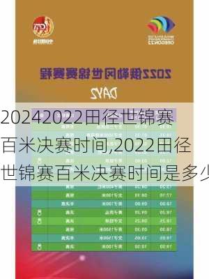 2022田径世锦赛百米决赛时间,2022田径世锦赛百米决赛时间是多少