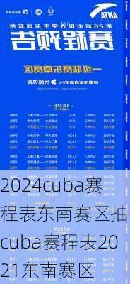 cuba赛程表东南赛区抽签,cuba赛程表2021东南赛区