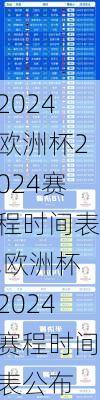 欧洲杯2024赛程时间表,欧洲杯2024赛程时间表公布