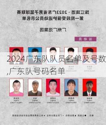 广东队队员名单及号数,广东队号码名单