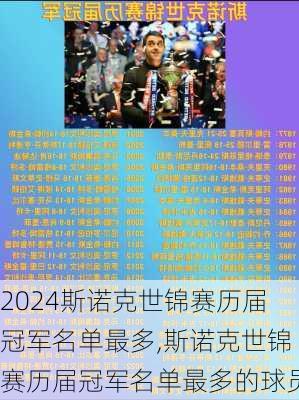 斯诺克世锦赛历届冠军名单最多,斯诺克世锦赛历届冠军名单最多的球员