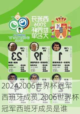 2006世界杯冠军西班牙成员,2006世界杯冠军西班牙成员是谁