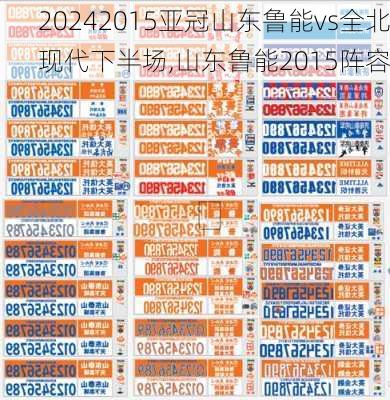 2015亚冠山东鲁能vs全北现代下半场,山东鲁能2015阵容
