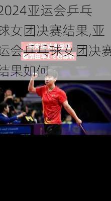 亚运会乒乓球女团决赛结果,亚运会乒乓球女团决赛结果如何