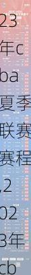 2023年cba夏季联赛赛程,2023年cba联赛扩军