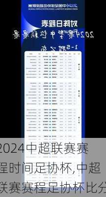 中超联赛赛程时间足协杯,中超联赛赛程足协杯比分