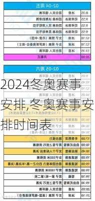 冬奥赛事安排,冬奥赛事安排时间表