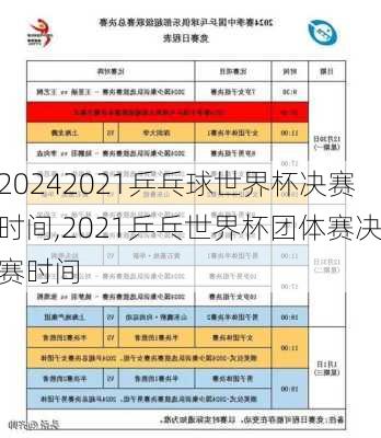 2021乒乓球世界杯决赛时间,2021乒乓世界杯团体赛决赛时间