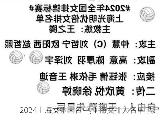 上海女排大名单,上海女排大名单已定