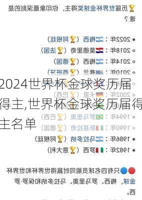世界杯金球奖历届得主,世界杯金球奖历届得主名单