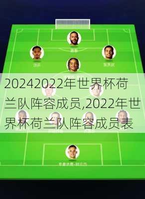2022年世界杯荷兰队阵容成员,2022年世界杯荷兰队阵容成员表