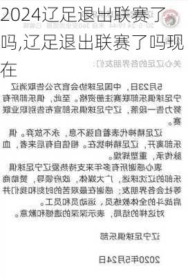 辽足退出联赛了吗,辽足退出联赛了吗现在