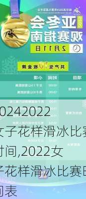 2022女子花样滑冰比赛时间,2022女子花样滑冰比赛时间表