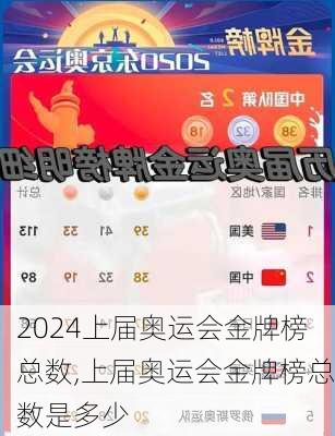 上届奥运会金牌榜总数,上届奥运会金牌榜总数是多少