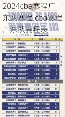 cba赛程广东队赛程,cba赛程广东队赛程表