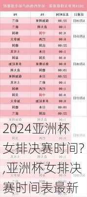 亚洲杯女排决赛时间?,亚洲杯女排决赛时间表最新