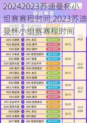 2023苏迪曼杯小组赛赛程时间,2023苏迪曼杯小组赛赛程时间