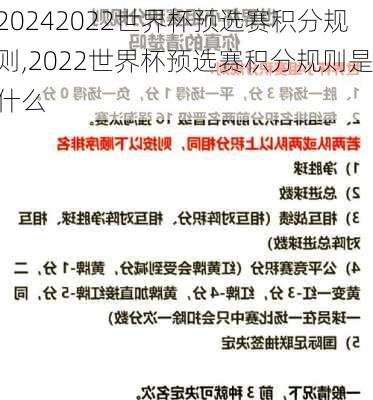 2022世界杯预选赛积分规则,2022世界杯预选赛积分规则是什么