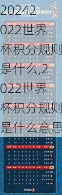 2022世界杯积分规则是什么,2022世界杯积分规则是什么意思