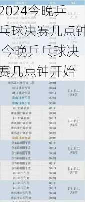 今晚乒乓球决赛几点钟,今晚乒乓球决赛几点钟开始
