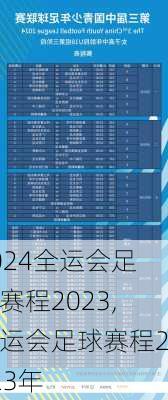 全运会足球赛程2023,全运会足球赛程2023年
