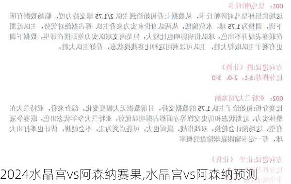 水晶宫vs阿森纳赛果,水晶宫vs阿森纳预测