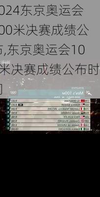 东京奥运会100米决赛成绩公布,东京奥运会100米决赛成绩公布时间