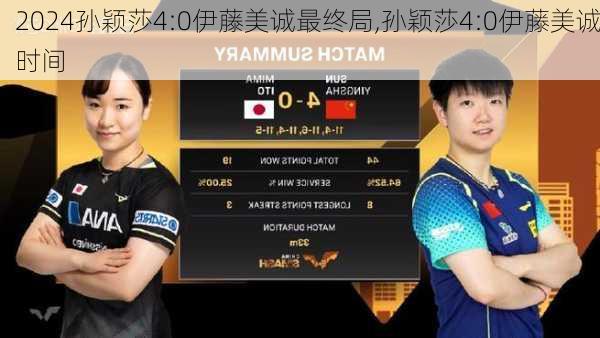 孙颖莎4:0伊藤美诚最终局,孙颖莎4:0伊藤美诚时间