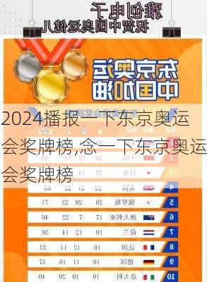 播报一下东京奥运会奖牌榜,念一下东京奥运会奖牌榜